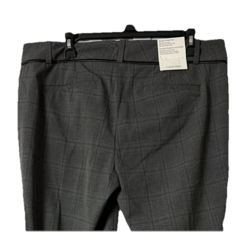 NWT‎ Calvin Klein Womens Gray Modern Ankle Dress Pants Slacks Trousers Size 12